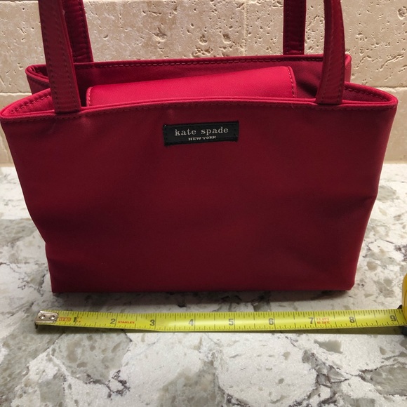 Wine Red Kate Spade mini nylon tote handbag - Picture 8 of 13